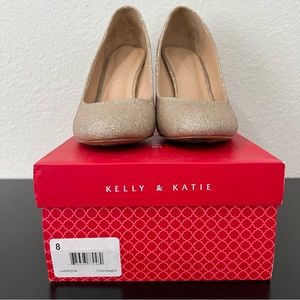 Kelly and Katie heels champagne pumps